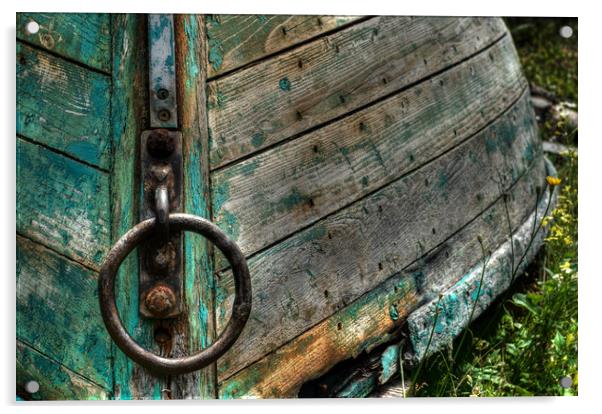 Green Boat at Rest Acrylic by Roxane Bay