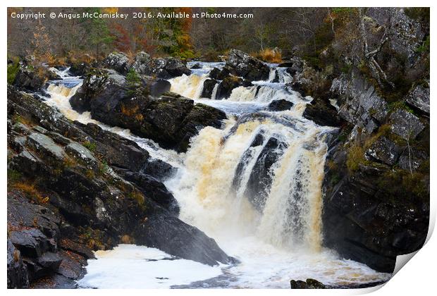 Rogie Falls in autumn Print by Angus McComiskey