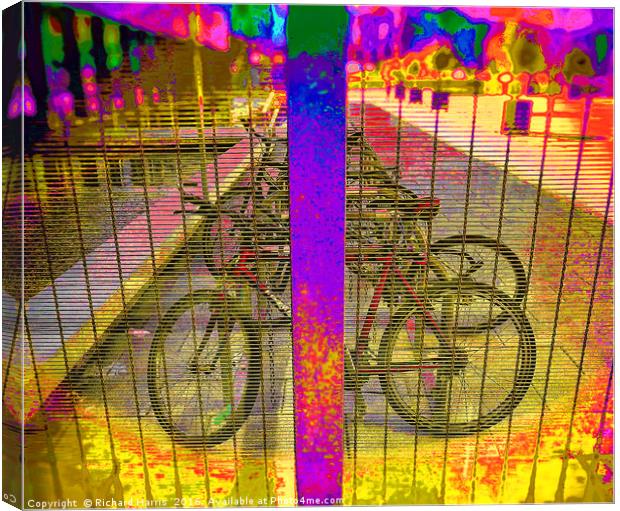 Bicylcles at the gym Canvas Print by Richard Harris
