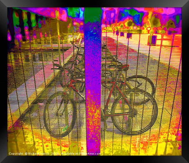 Bicylcles at the gym Framed Print by Richard Harris