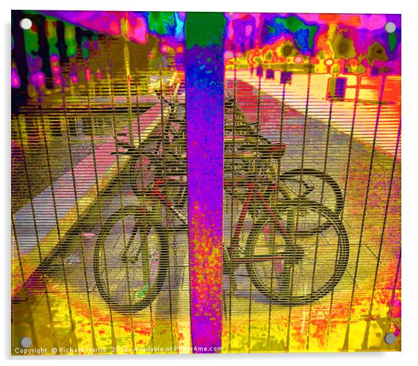 Bicylcles at the gym Acrylic by Richard Harris