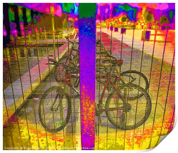 Bicylcles at the gym Print by Richard Harris
