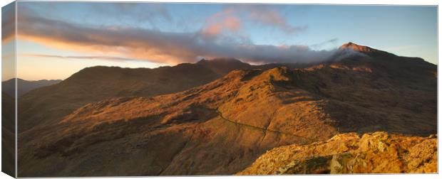 Crib Goch panoramic Canvas Print by Rory Trappe