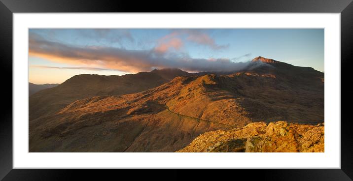 Crib Goch panoramic Framed Mounted Print by Rory Trappe