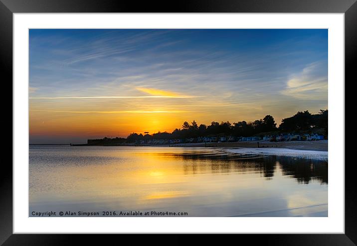 Wells Beach Sunrise Framed Mounted Print by Alan Simpson