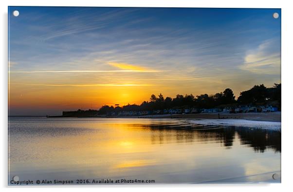 Wells Beach Sunrise Acrylic by Alan Simpson