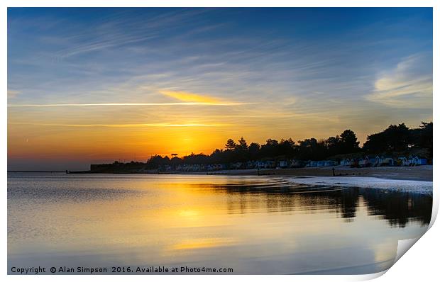 Wells Beach Sunrise Print by Alan Simpson