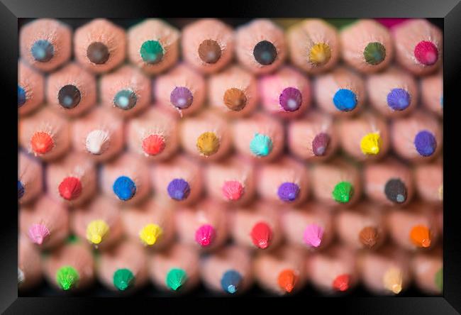 Coloured pencils. Framed Print by Bryn Morgan