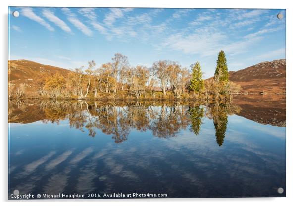Loch Tarff Reflections Acrylic by Michael Houghton