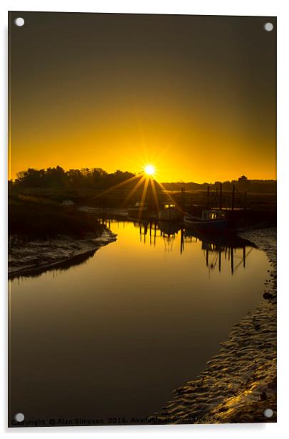 Thornham Sunrise Acrylic by Alan Simpson