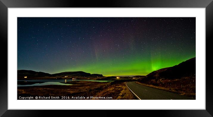 Aurora Borealis seen from north Skye Framed Mounted Print by Richard Smith