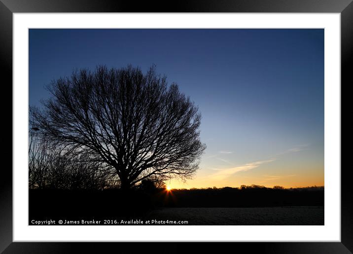 Winter Sunrise in the Weald of Kent Framed Mounted Print by James Brunker