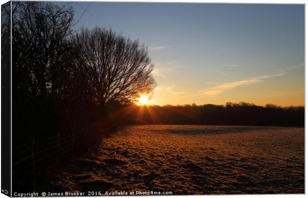 Winter Sunrise on a Frosty Morning Kent Canvas Print by James Brunker