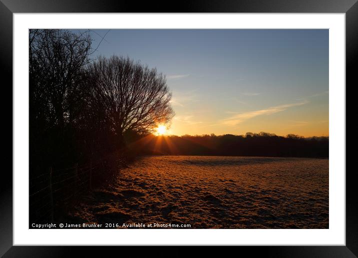 Winter Sunrise on a Frosty Morning Kent Framed Mounted Print by James Brunker