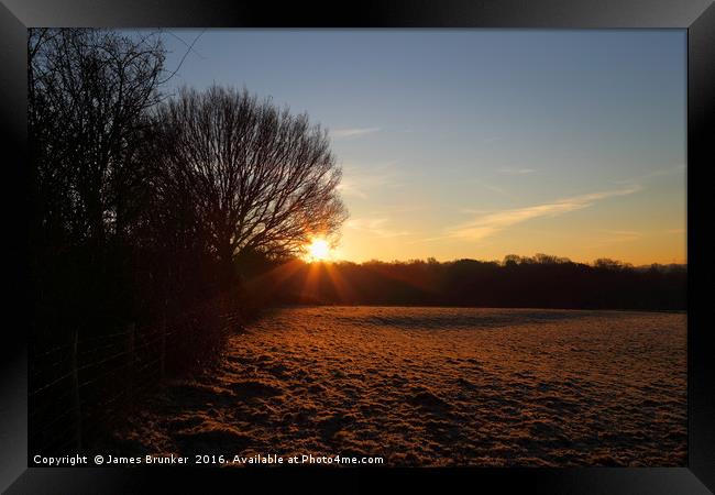 Winter Sunrise on a Frosty Morning Kent Framed Print by James Brunker