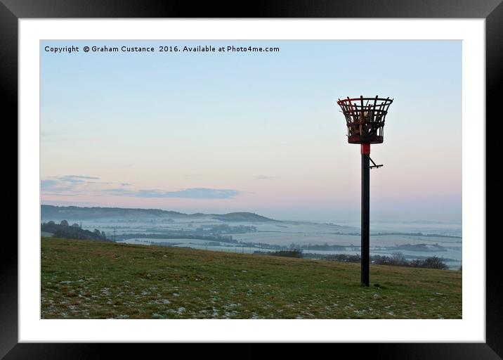 Dunstable Downs Sunrise Framed Mounted Print by Graham Custance