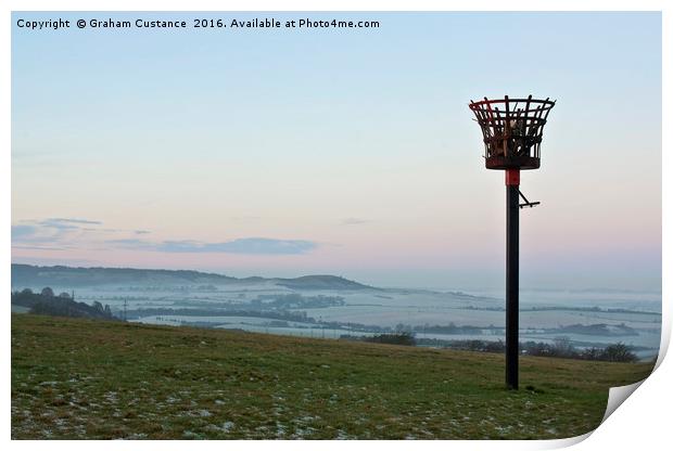 Dunstable Downs Sunrise Print by Graham Custance