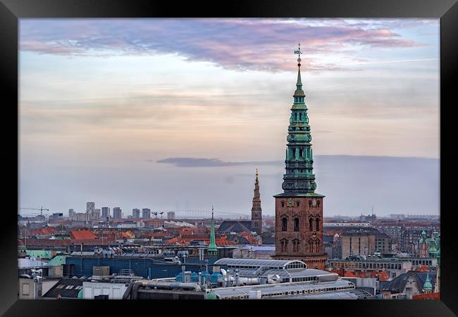 Copenhagen Skyline Framed Print by Antony McAulay
