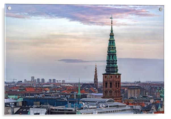 Copenhagen Skyline Acrylic by Antony McAulay