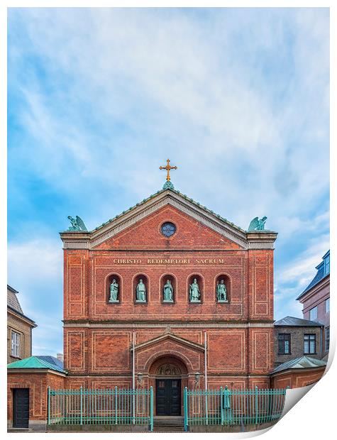 Copenhagen Saint Ansgars Cathedral Print by Antony McAulay