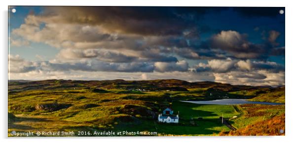 Cottage panorama at Ardtreck, Isle of Skye Acrylic by Richard Smith
