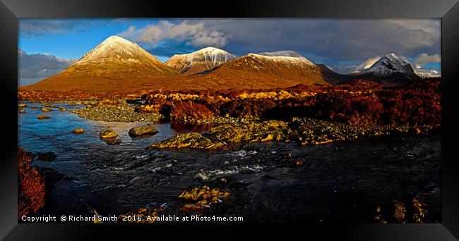 Red Cuillin winter afternoon. Framed Print by Richard Smith