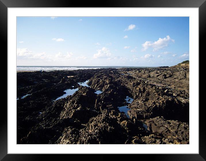 Rock Pools Framed Mounted Print by Donna Collett