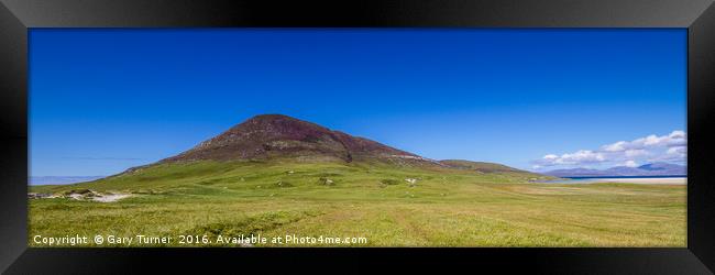 Ceapabhal Hill Panoramic Framed Print by Gary Turner