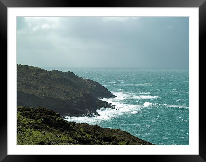 Lands End Cornwall Framed Mounted Print by Dave Bell