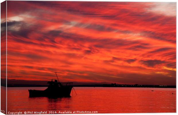 Red sky at night Canvas Print by Phil Wingfield