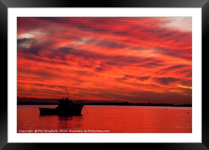 Red sky at night Framed Mounted Print by Phil Wingfield