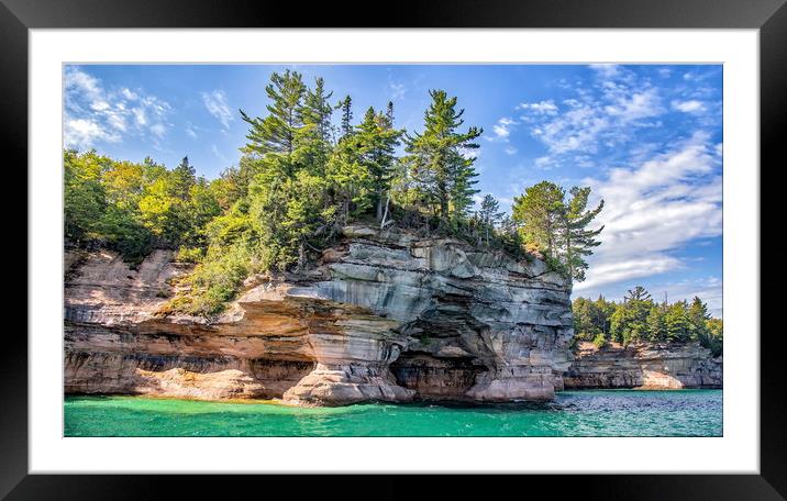 Upper Peninsula (Pictured Rocks) - Michigan, USA Framed Mounted Print by Nataliya Dubrovskaya