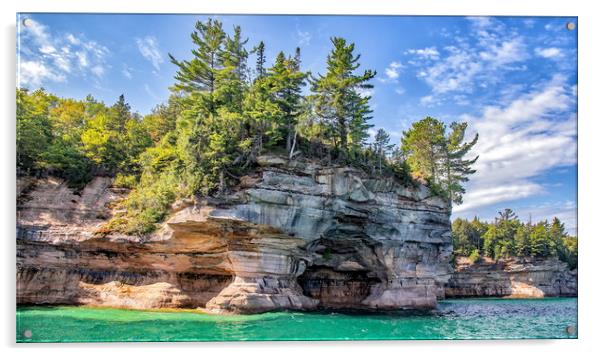 Upper Peninsula (Pictured Rocks) - Michigan, USA Acrylic by Nataliya Dubrovskaya