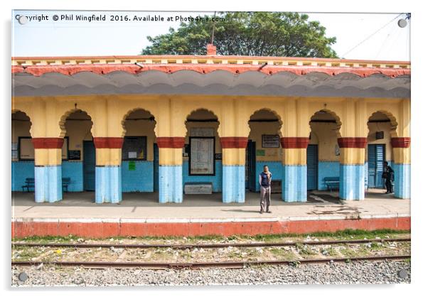 Indian Rail Station Acrylic by Phil Wingfield