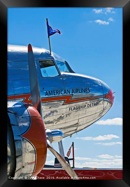 American Airlines DC-3 "Flagship Detroit" Framed Print by John Chase