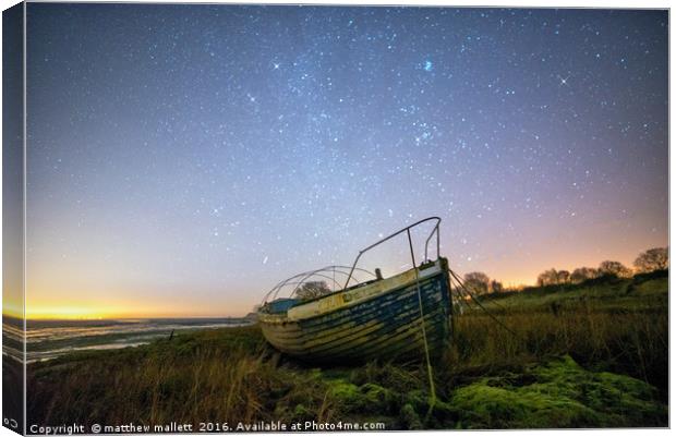 Stars and Planets Over Essex Backwaters Canvas Print by matthew  mallett