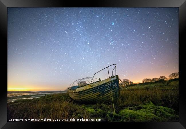 Stars and Planets Over Essex Backwaters Framed Print by matthew  mallett