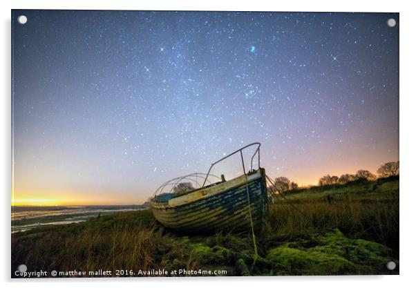 Stars and Planets Over Essex Backwaters Acrylic by matthew  mallett