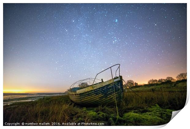 Stars and Planets Over Essex Backwaters Print by matthew  mallett