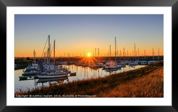 Essex Nautical Sunset Framed Mounted Print by matthew  mallett
