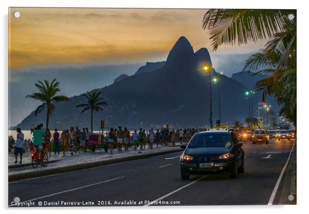 Ipanema Sidewalk Rio de Janeiro Brazil Acrylic by Daniel Ferreira-Leite