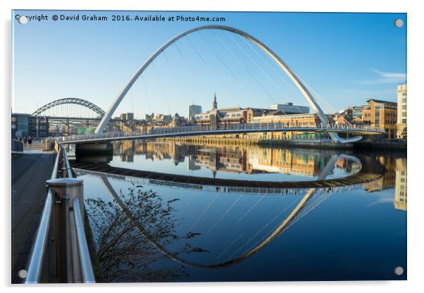 Gateshead Millennium Bridge - Reflection Acrylic by David Graham