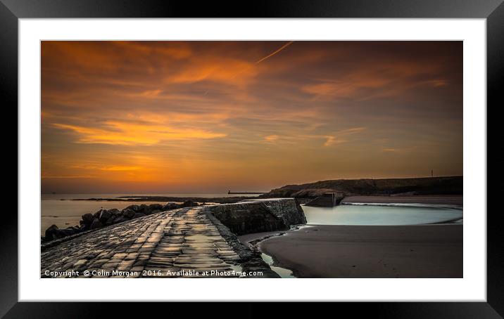 Sunrise at Cullercoats Bay, North Tyneside, Englan Framed Mounted Print by Colin Morgan