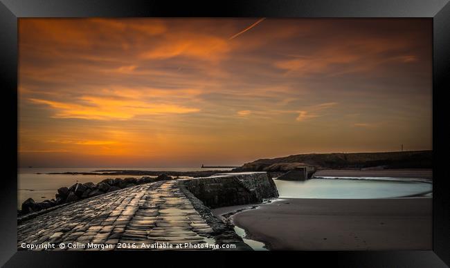 Sunrise at Cullercoats Bay, North Tyneside, Englan Framed Print by Colin Morgan