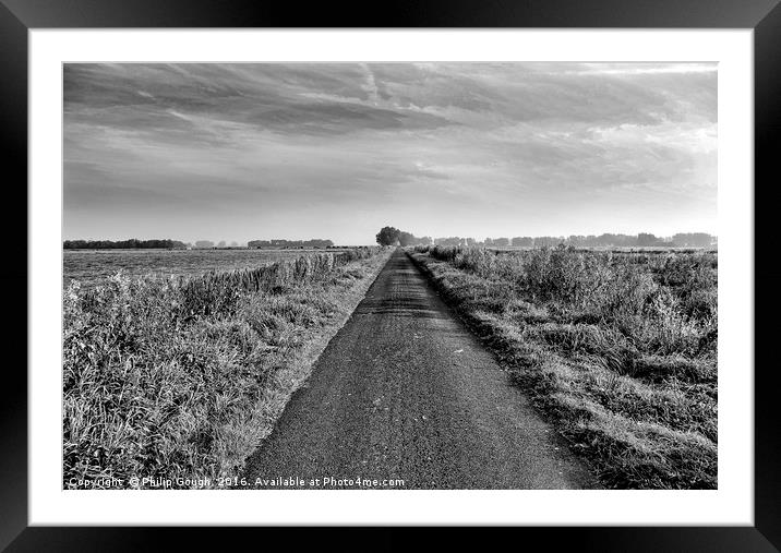 Long Road over The Somerset Levels Framed Mounted Print by Philip Gough
