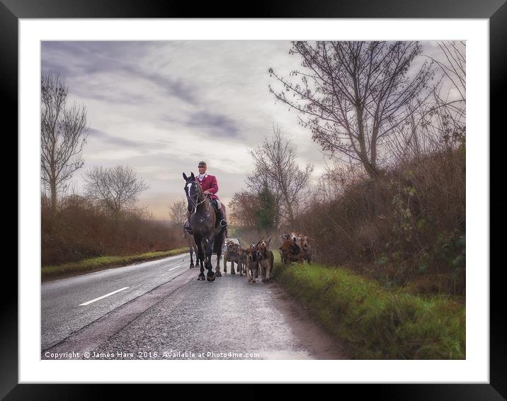 Bringing the hounds home Framed Mounted Print by James Hare