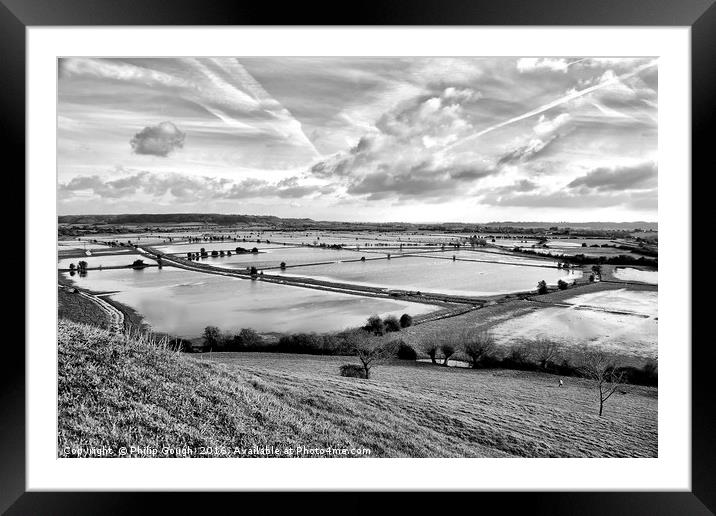 Floods On The Somerset Levels Framed Mounted Print by Philip Gough