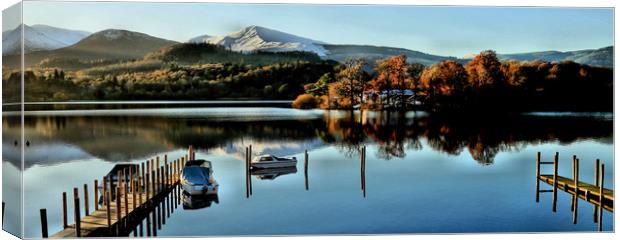 Derwentwater from path to Friars Crag Canvas Print by Linda Lyon