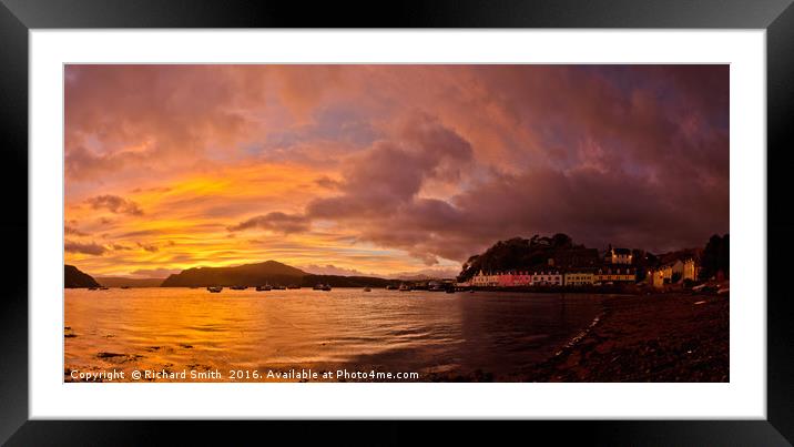Sunrise over Ben tianavaig Framed Mounted Print by Richard Smith