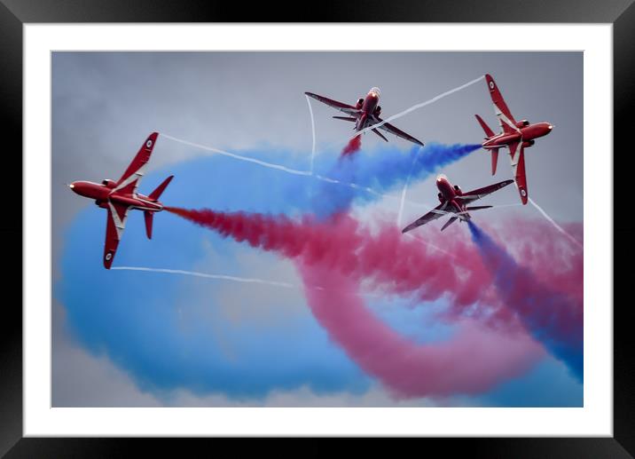 Red Arrows Painting The Sky Framed Mounted Print by Gareth Burge Photography